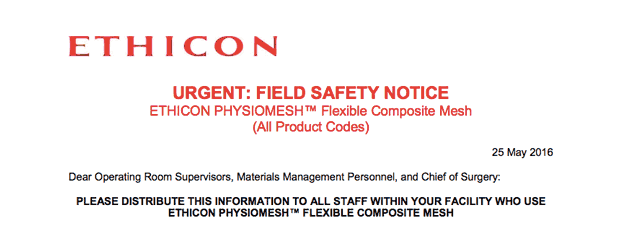 Hernia Mesh Recall Notice